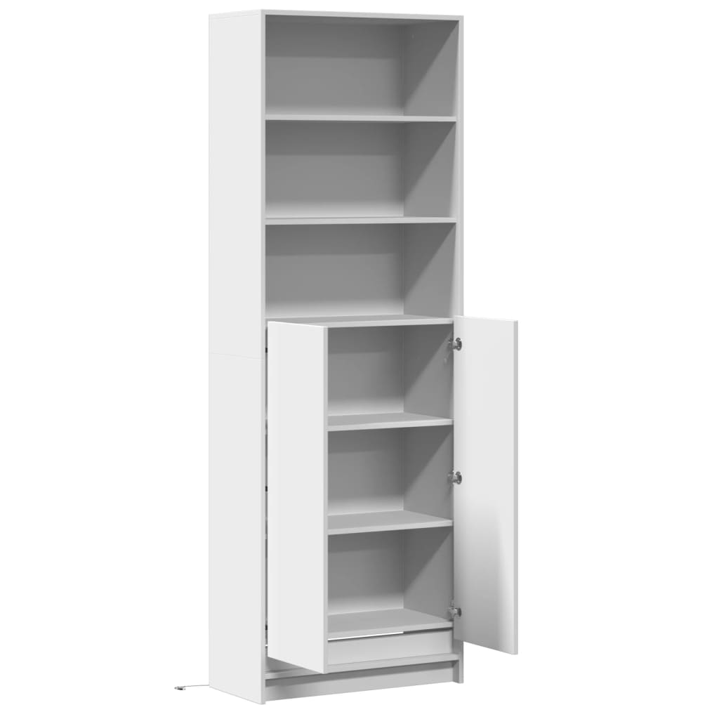 Visoka komoda LED bijela 69x32,5x200 cm konstruirano drvo
