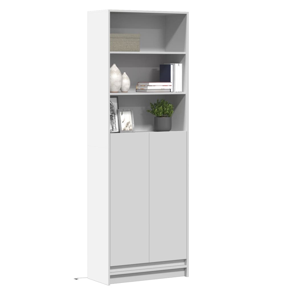 Visoka komoda LED bijela 69x32,5x200 cm konstruirano drvo
