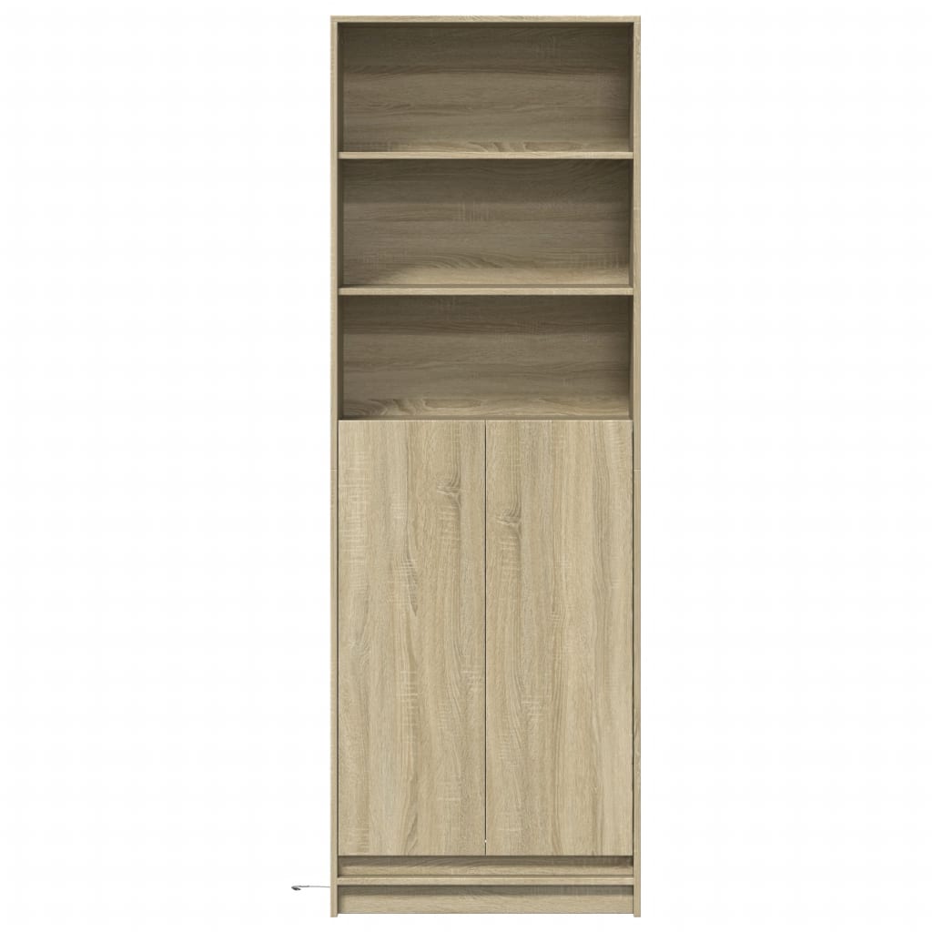 Visoka komoda LED boja hrasta 69x32,5x200 cm konstruirano drvo