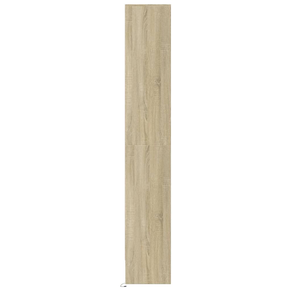 Visoka komoda LED boja hrasta 69x32,5x200 cm konstruirano drvo