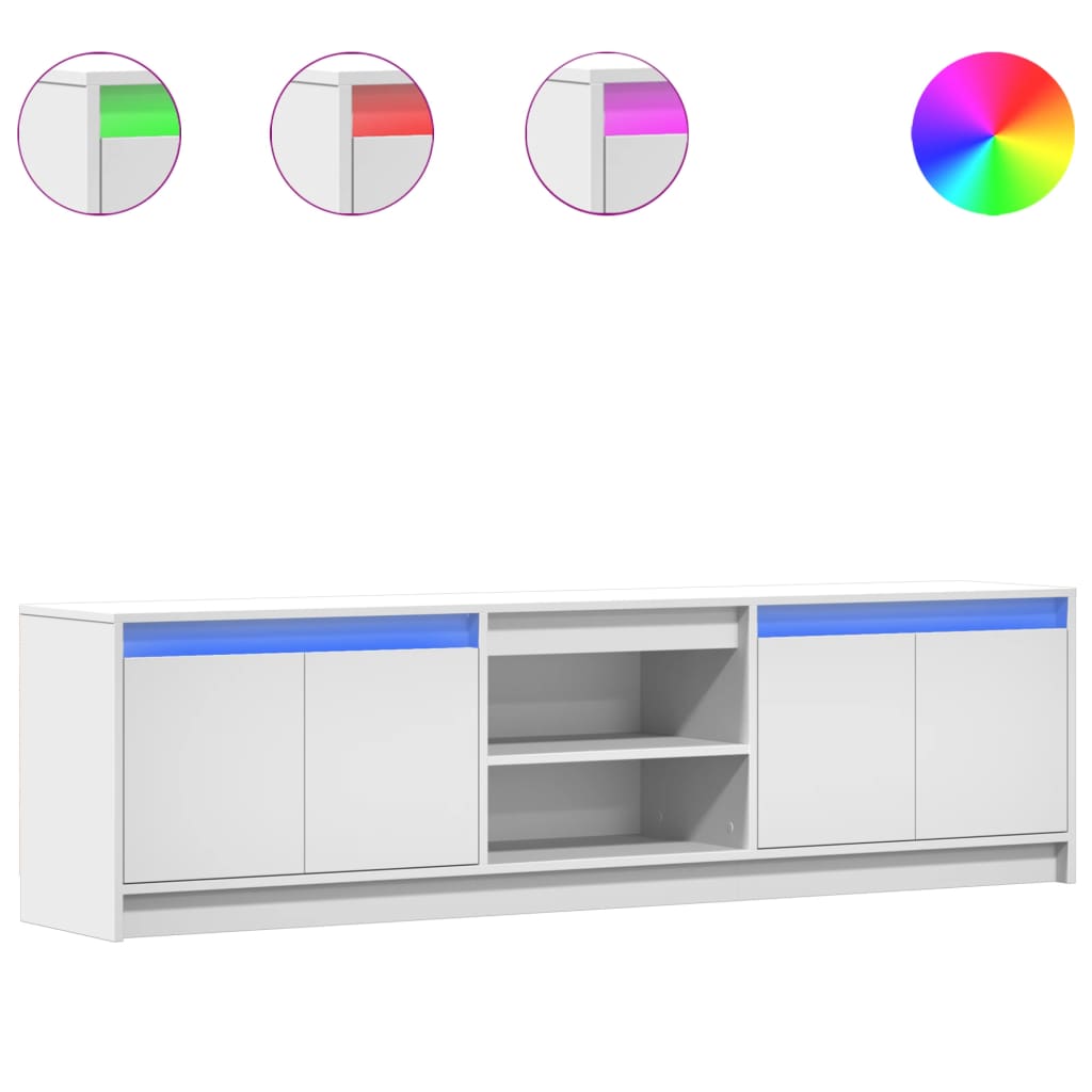 TV ormarić LED bijeli 180 x 34 x 50 cm od konstruiranog drva