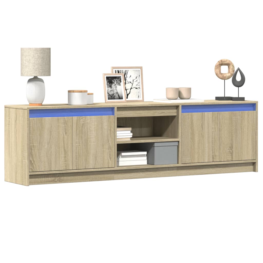 TV ormarić s LED svjetlima boja hrasta 180x34x50 cm drveni