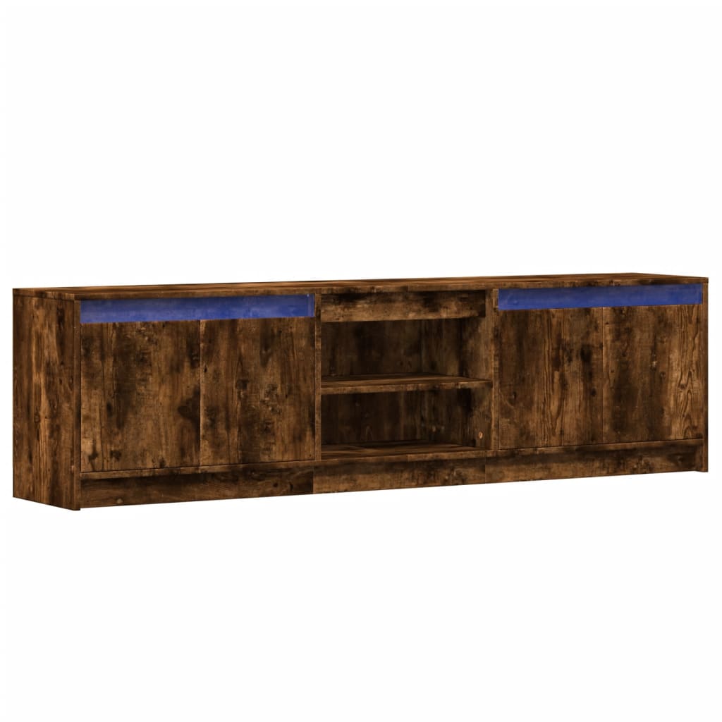 TV ormarić s LED svjetlima boja hrasta 180x34x50 cm drveni