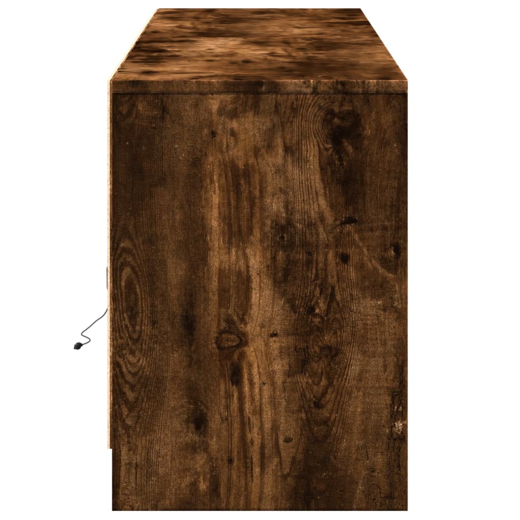 TV ormarić s LED svjetlima boja hrasta 180x34x50 cm drveni