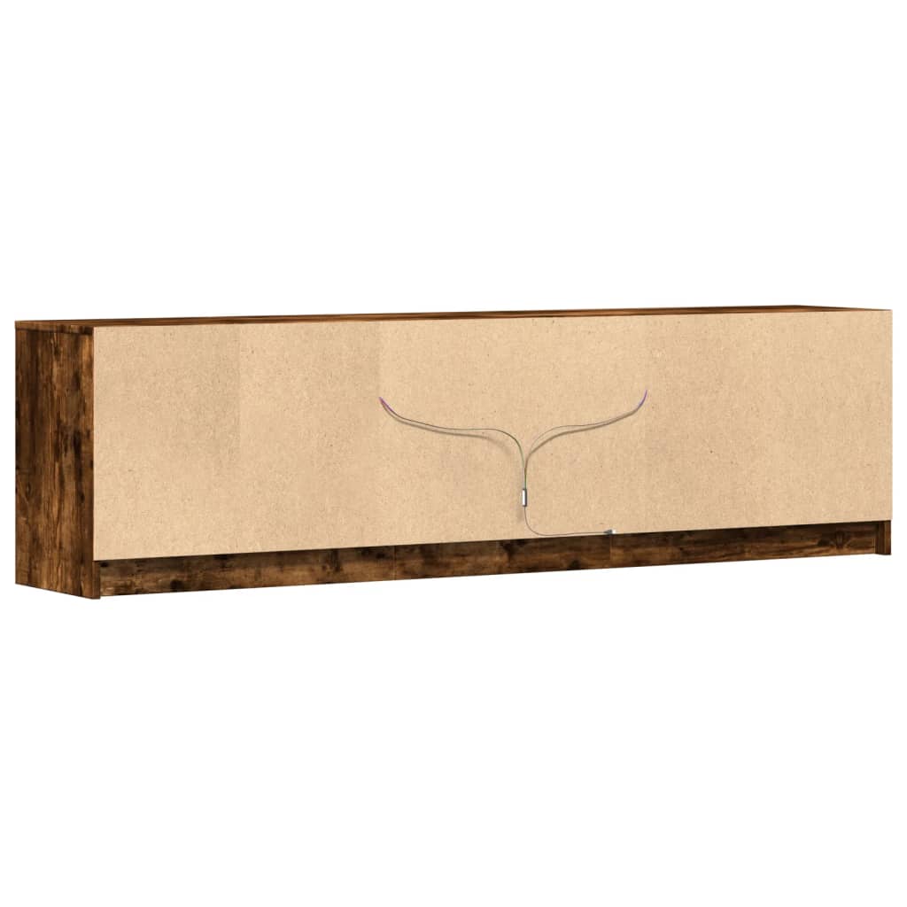 TV ormarić s LED svjetlima boja hrasta 180x34x50 cm drveni