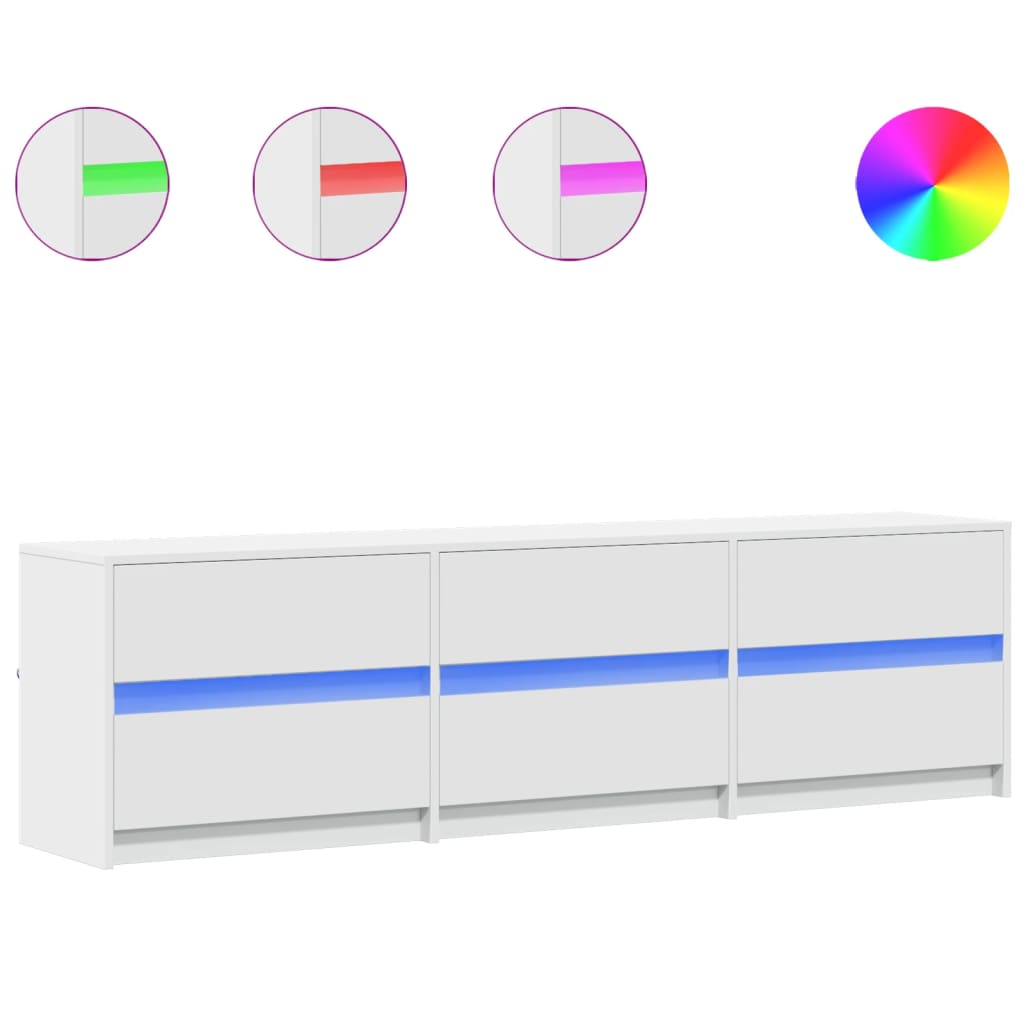 TV ormarić LED bijeli 180 x 34 x 50 cm od konstruiranog drva