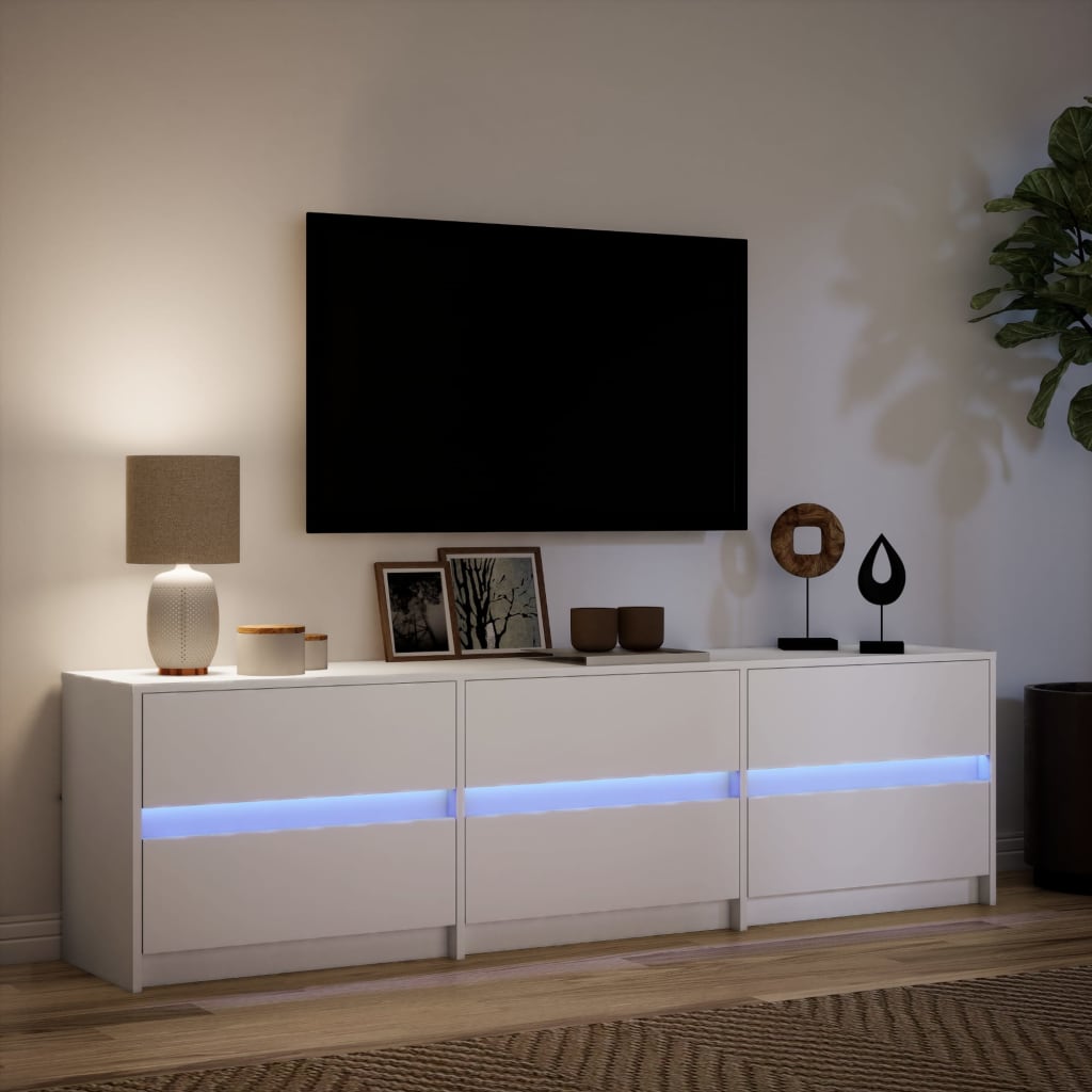 TV ormarić LED bijeli 180 x 34 x 50 cm od konstruiranog drva