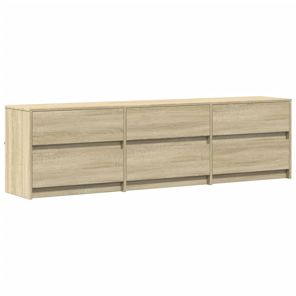 TV ormarić s LED svjetlima boja hrasta 180x34x50 cm drveni