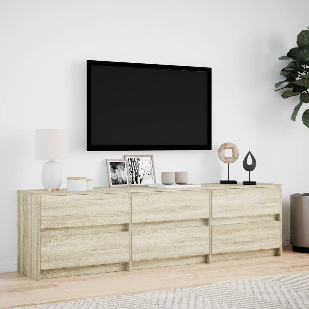 TV ormarić s LED svjetlima boja hrasta 180x34x50 cm drveni