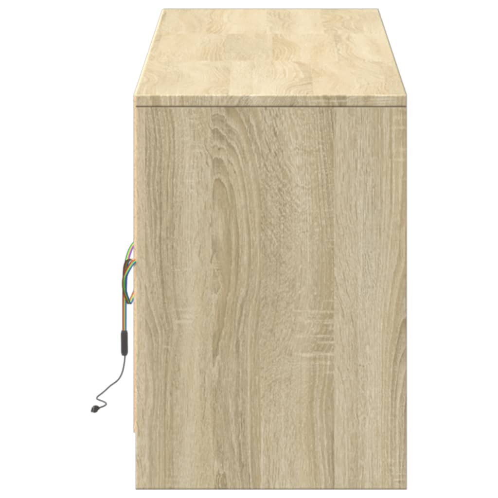 TV ormarić s LED svjetlima boja hrasta 180x34x50 cm drveni