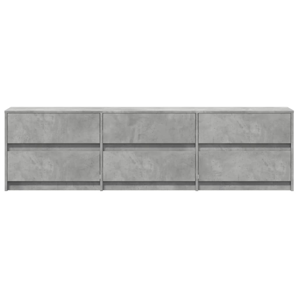 TV ormarić s LED svjetlima boja betona 180x34x50 cm drveni