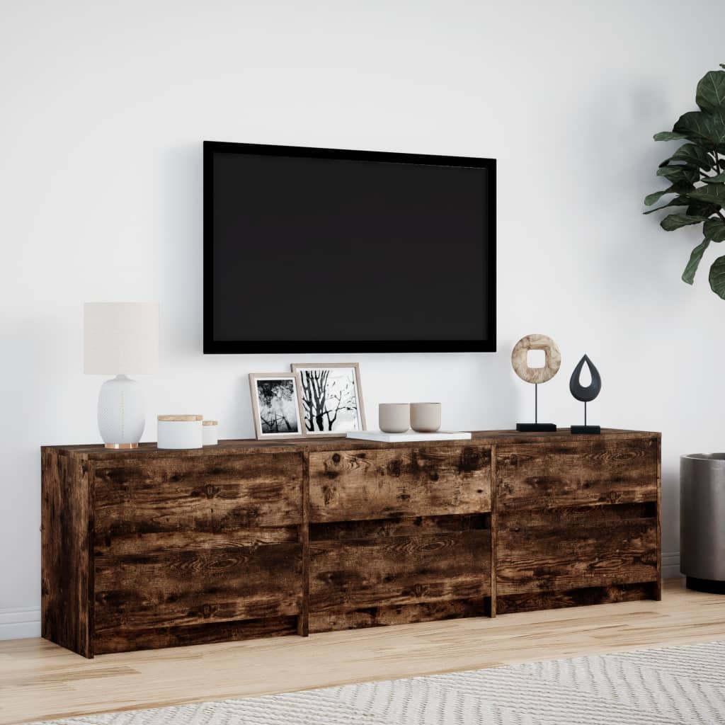 TV ormarić s LED svjetlima boja hrasta 180x34x50 cm drveni
