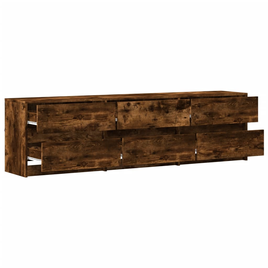 TV ormarić s LED svjetlima boja hrasta 180x34x50 cm drveni