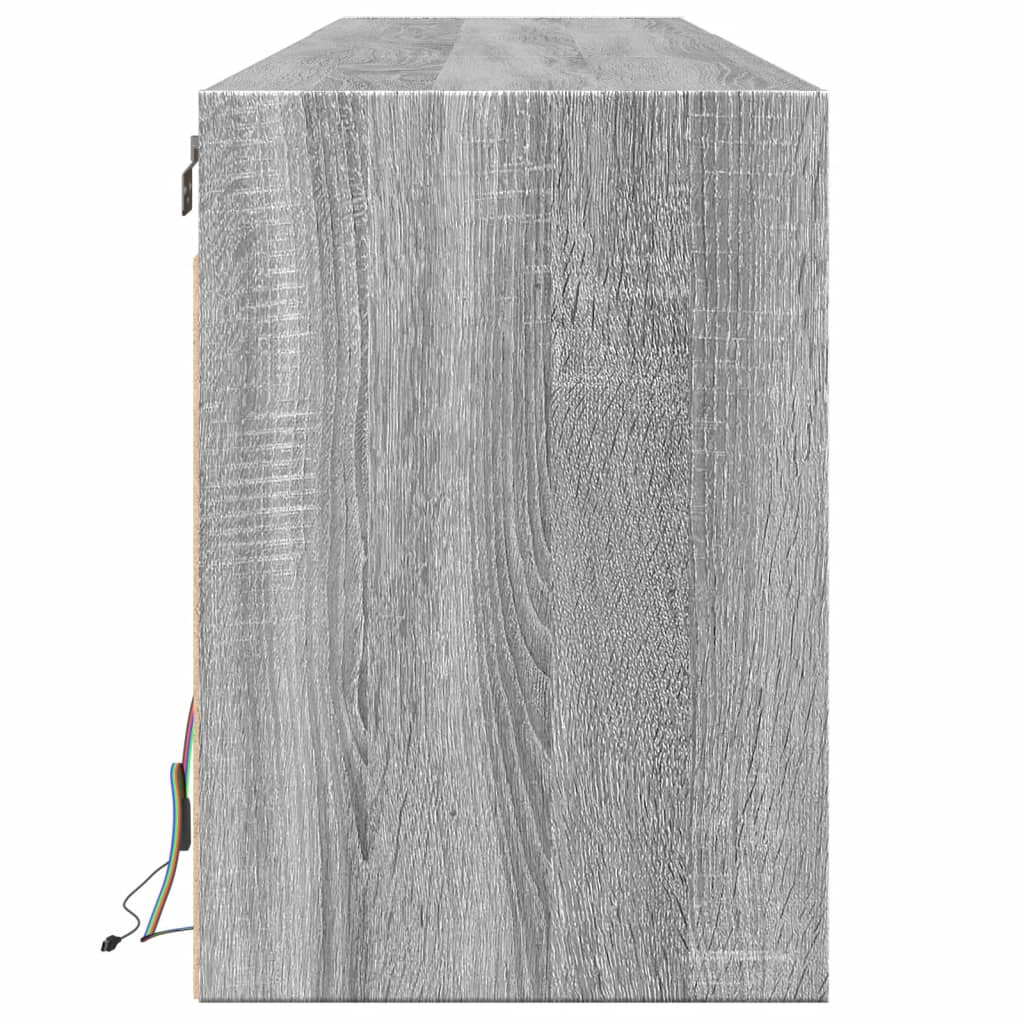 Zidni TV ormarić s LED svjetlima siva boja hrasta 180x31x45 cm