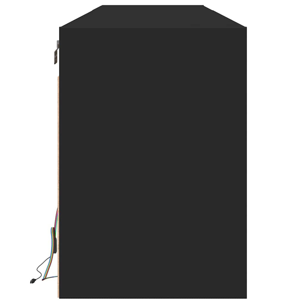 Zidni TV ormarić s LED rasvjetom crni 180x31x45 cm