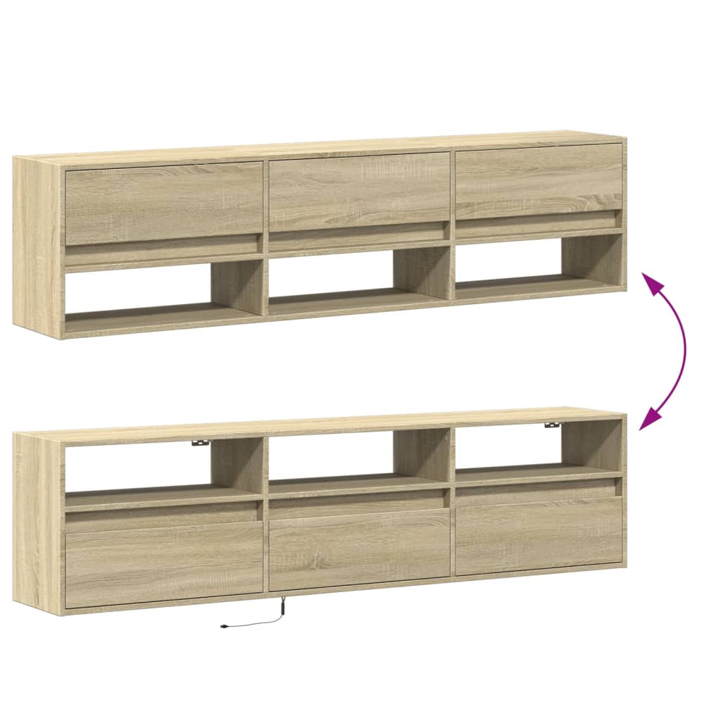 Zidni TV ormarić LED boja hrasta sonome 180x31x45 cm
