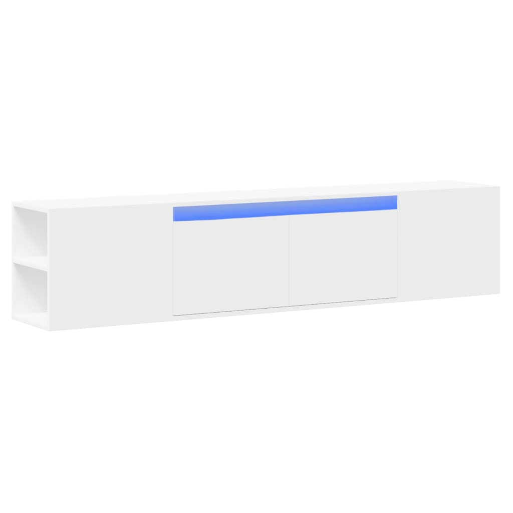 Zidni TV ormarić s LED svjetlima bijeli 180 x 31 x 39,5 cm