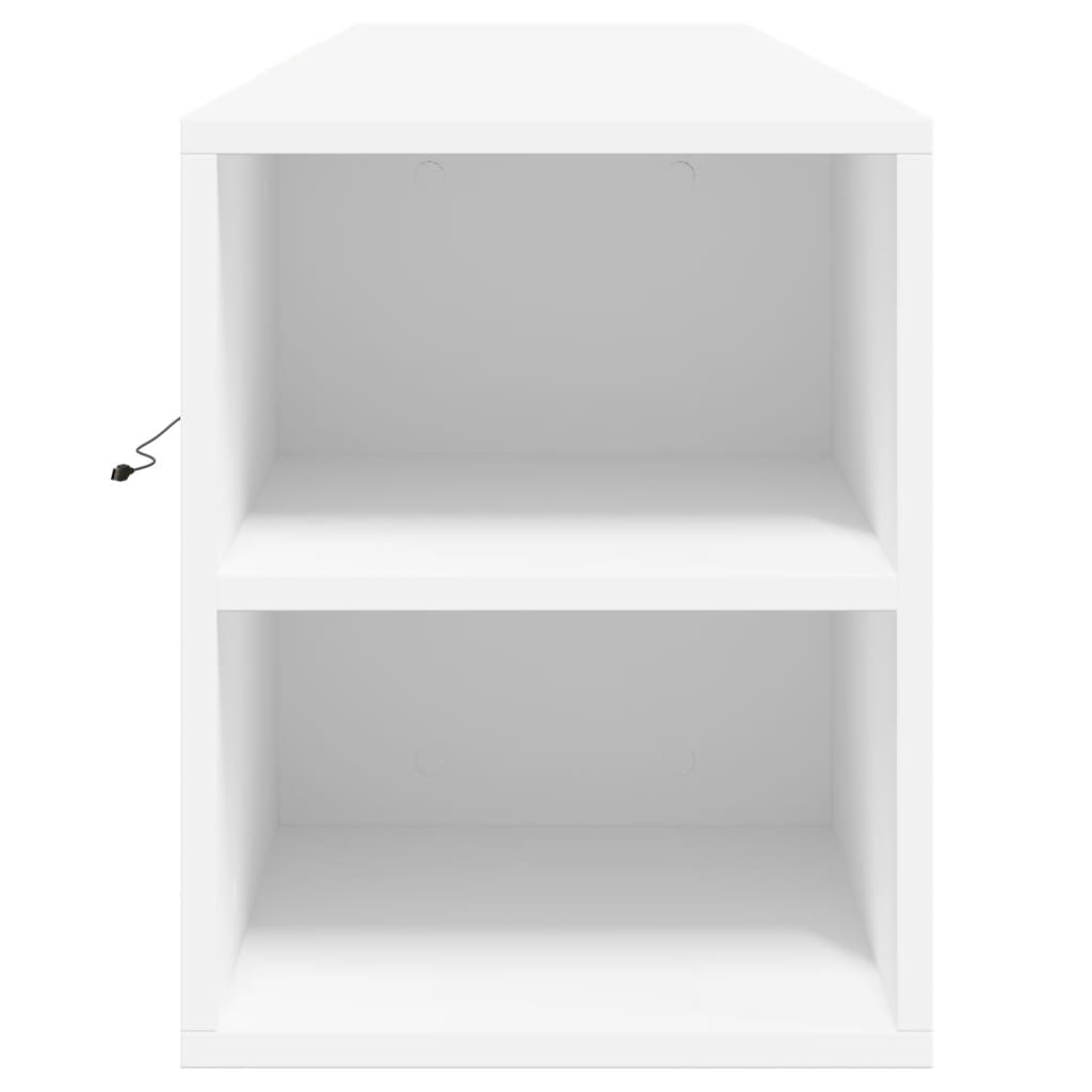 Zidni TV ormarić s LED svjetlima bijeli 180 x 31 x 39,5 cm
