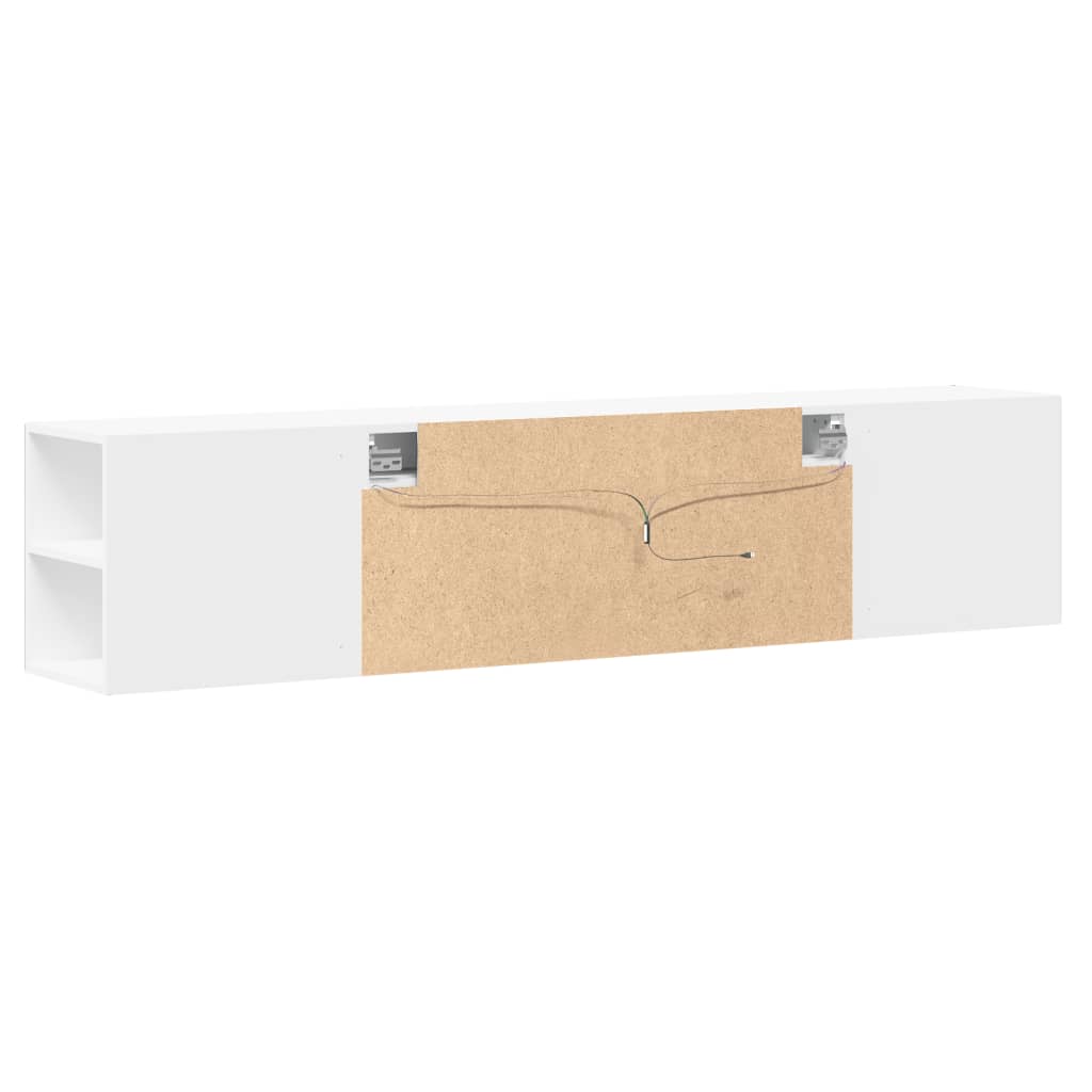 Zidni TV ormarić s LED svjetlima bijeli 180 x 31 x 39,5 cm