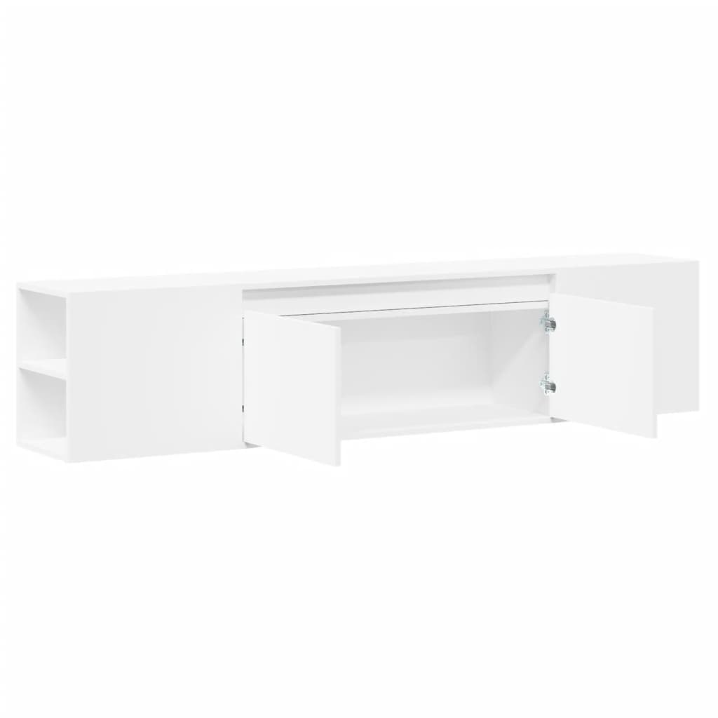 Zidni TV ormarić s LED svjetlima bijeli 180 x 31 x 39,5 cm