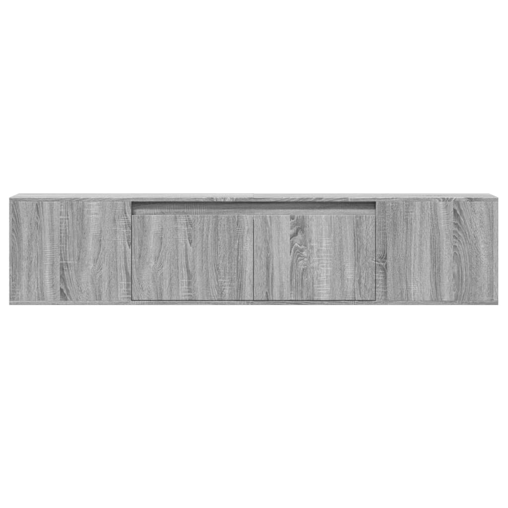 Zidni TV ormarić s LED svjetlima siva boja hrasta 180x31x39,5cm