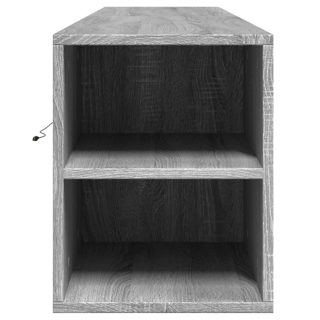 Zidni TV ormarić s LED svjetlima siva boja hrasta 180x31x39,5cm