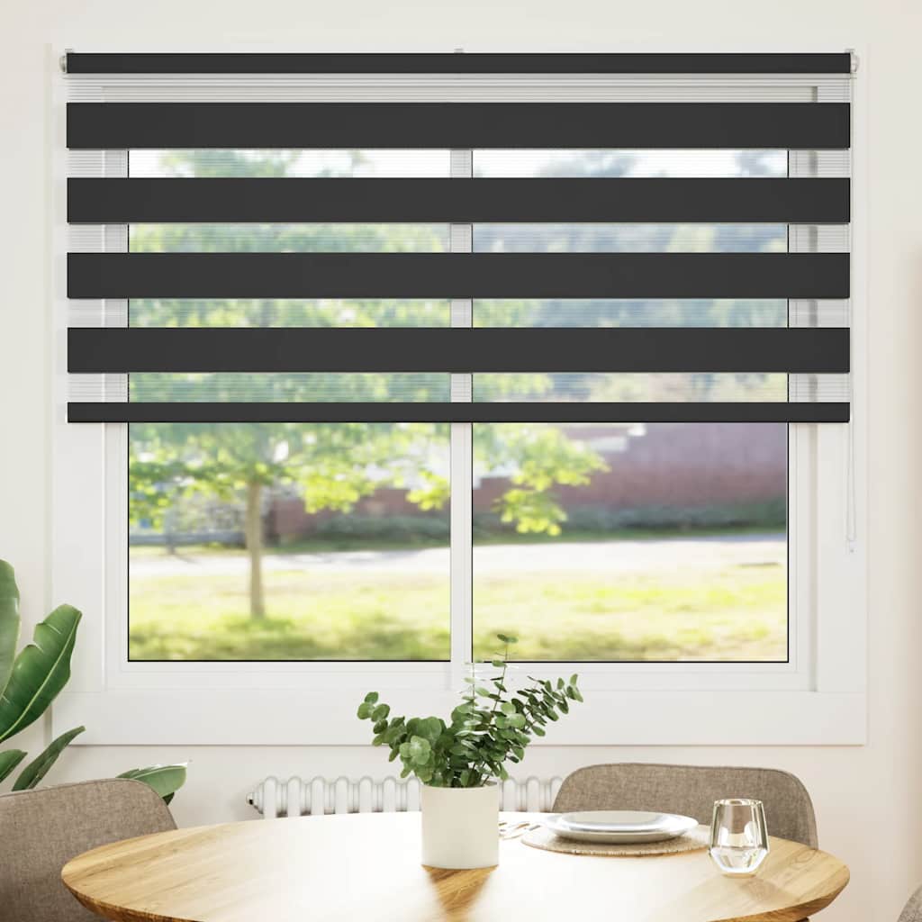 Zavjesa zebra crna 160x100 cm širina tkanine 155,9 cm poliester