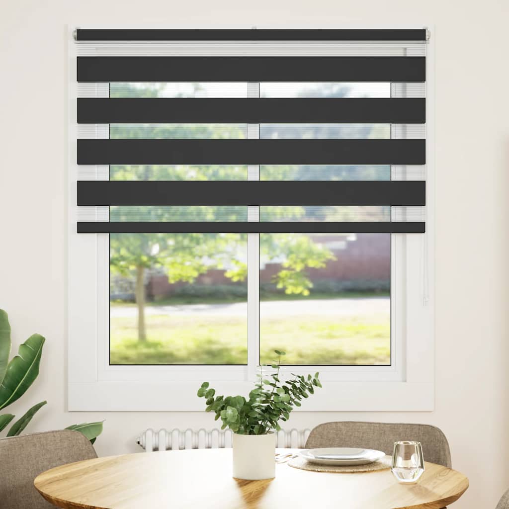 Zavjesa zebra crna 125x150 cm širina tkanine 120,9 cm poliester