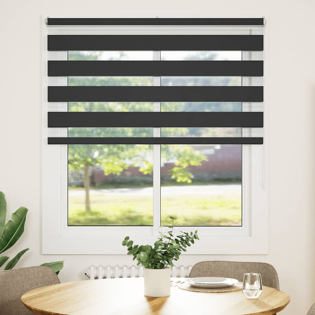 Zavjesa zebra crna 130x150 cm širina tkanine 125,9 cm poliester