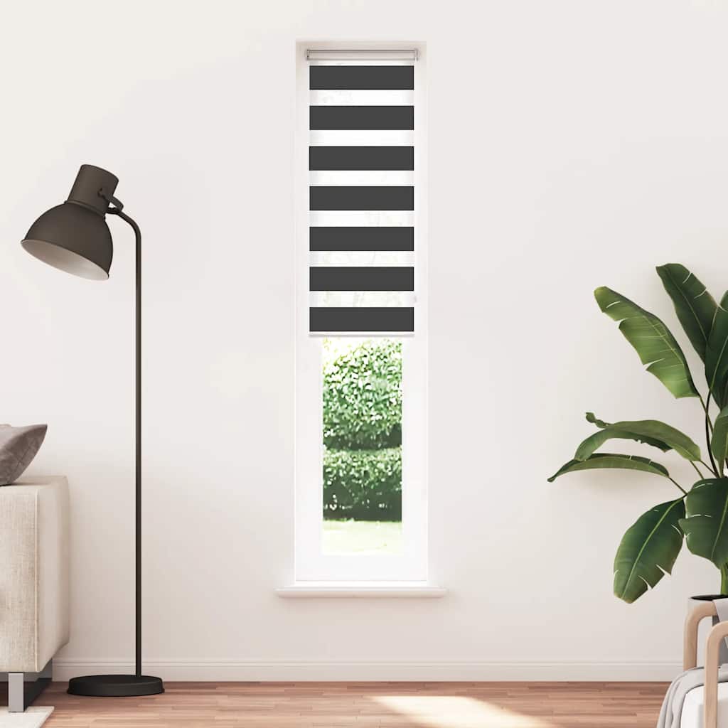 Zavjesa zebra crna 40x200 cm širina tkanine 35,9 cm poliester