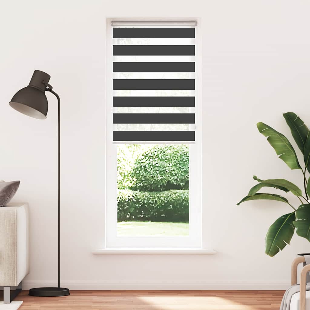 Zavjesa zebra crna 85x200 cm širina tkanine 80,9 cm poliester