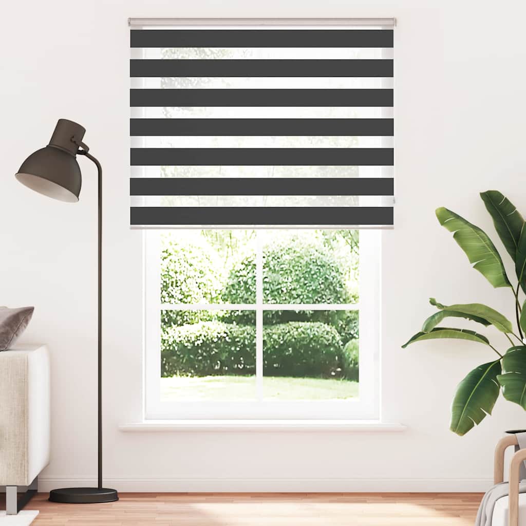 Zavjesa zebra crna 145x200 cm širina tkanine 140,9 cm poliester