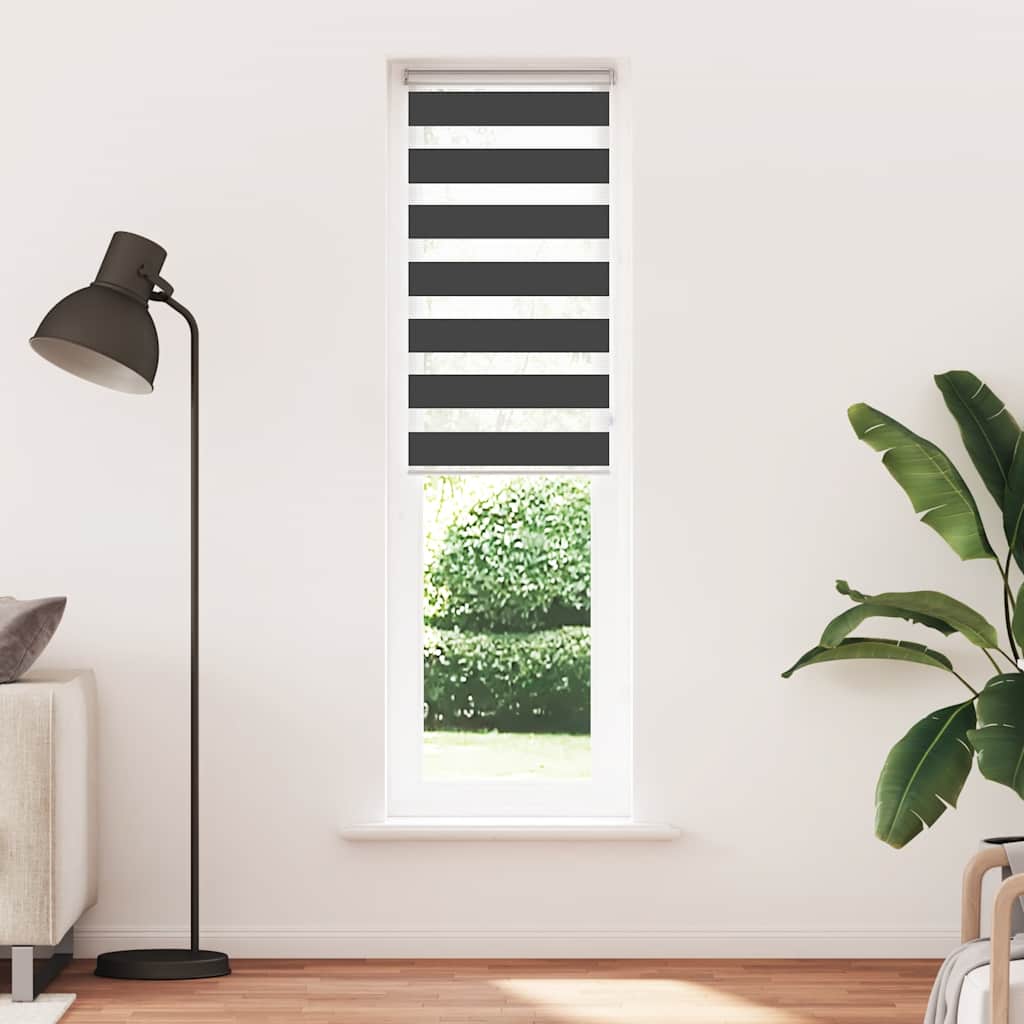 Zavjesa zebra crna 50x230 cm širina tkanine 45,9 cm poliester