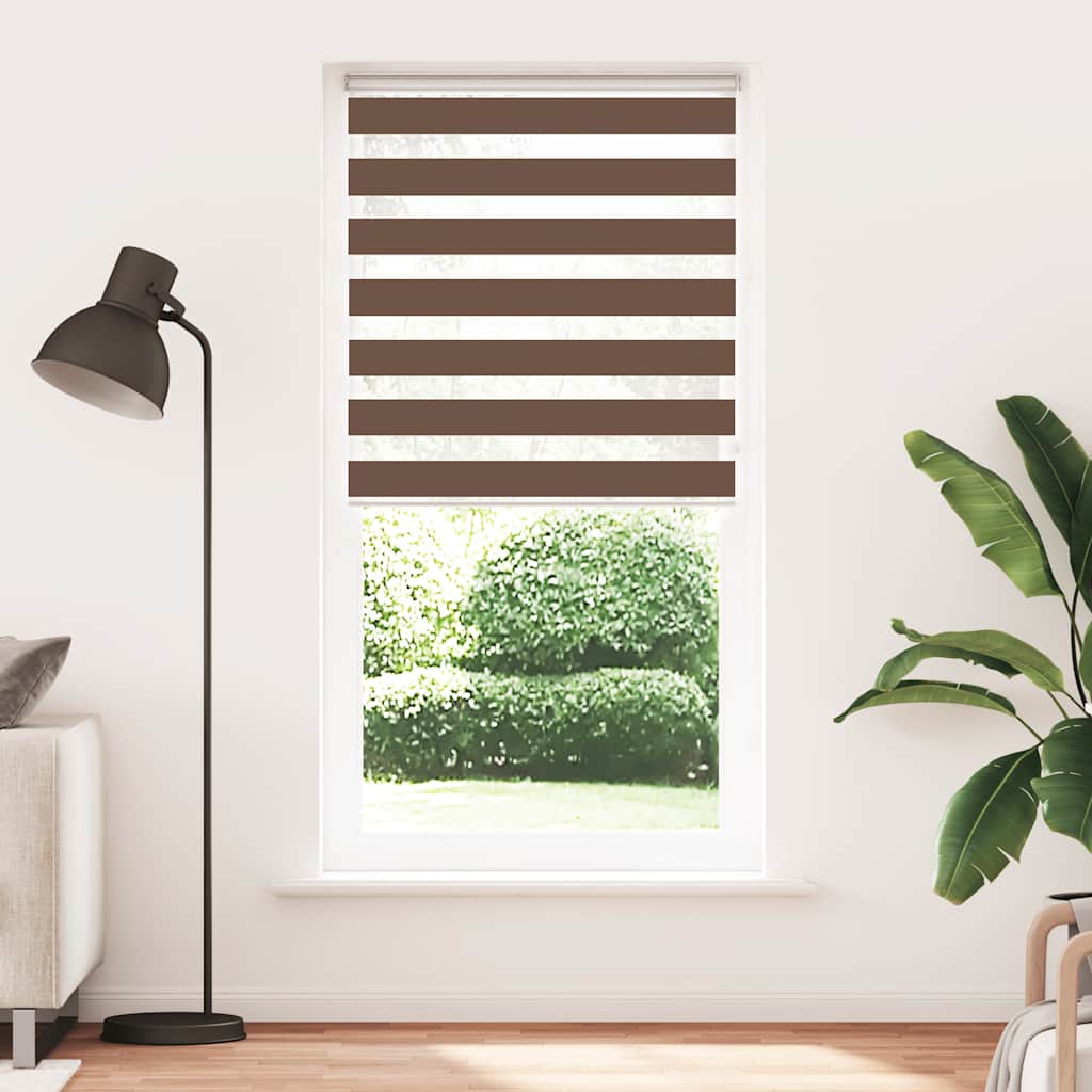 Zebra zavjesa Smeđa 100x200 cm Širina tkanine 95,9 cm Poliester