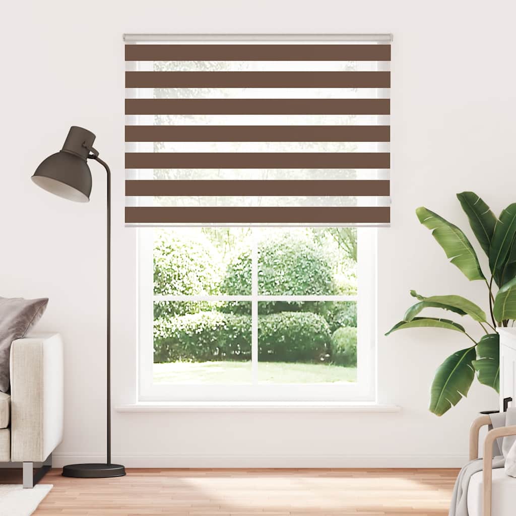 Zebra zavjesa Smeđa 160x200 cm Širina tkanine 155,9 cm Poliester
