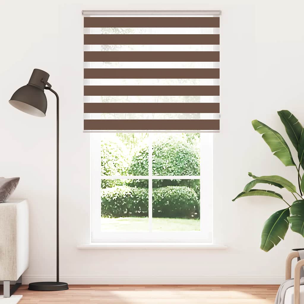 Zebra zavjesa Smeđa 135x230 cm Širina tkanine 130,9 cm Poliester