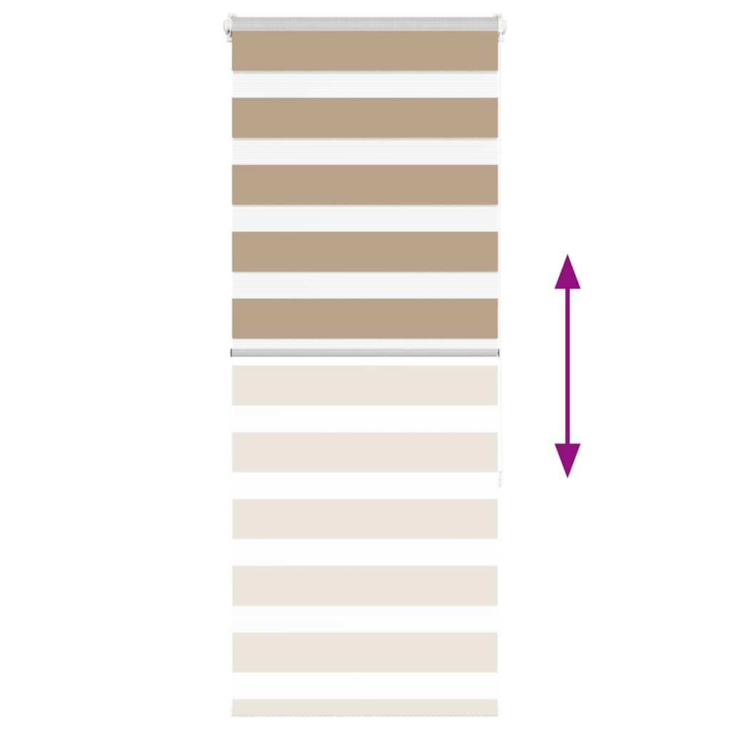 Zebra zavjesa Pješčano smeđa 55x150 cm Širina tkanine 50,9 cm Poliester