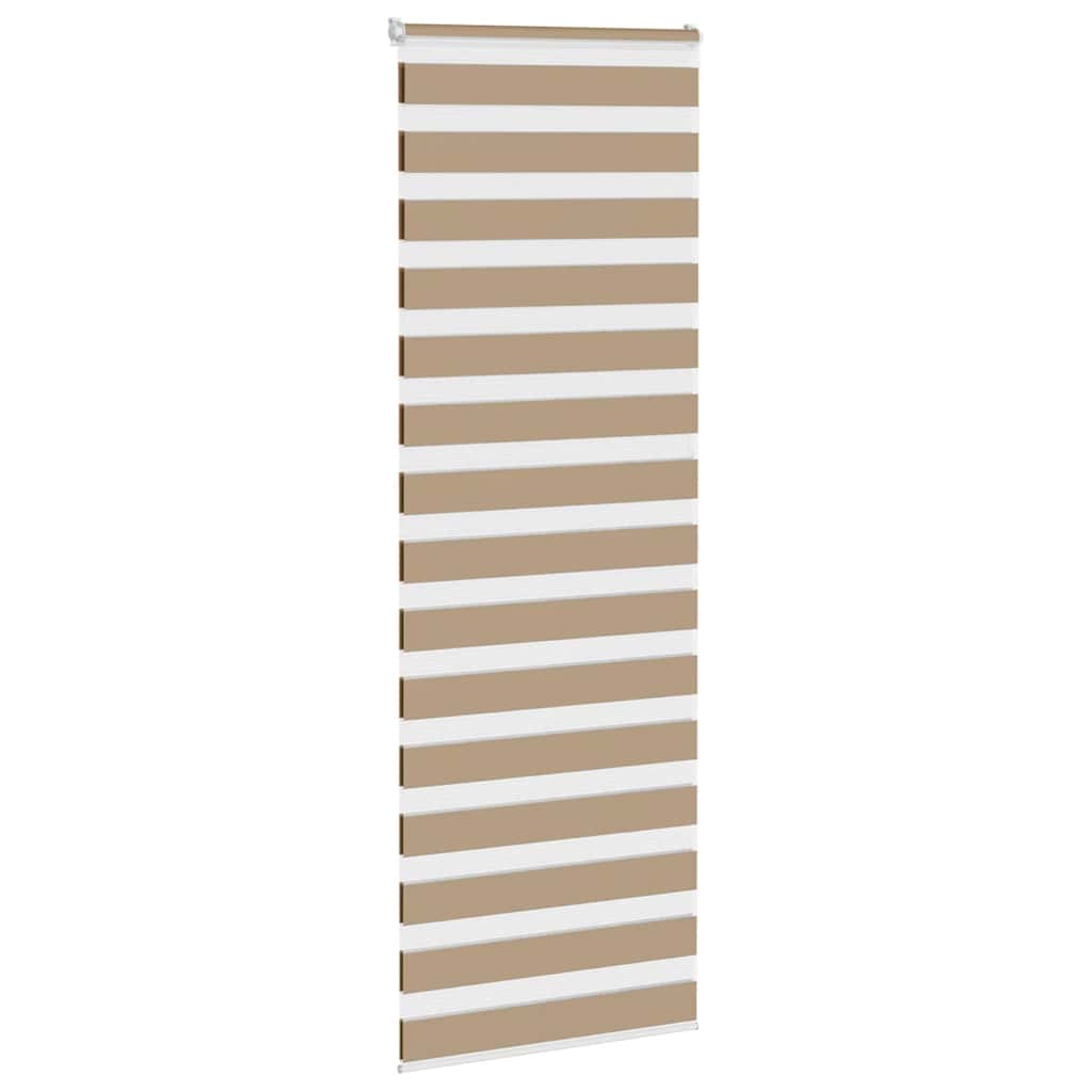 Zebra zavjesa Pješčano smeđa 90x200 cm Širina tkanine 85,9 cm Poliester