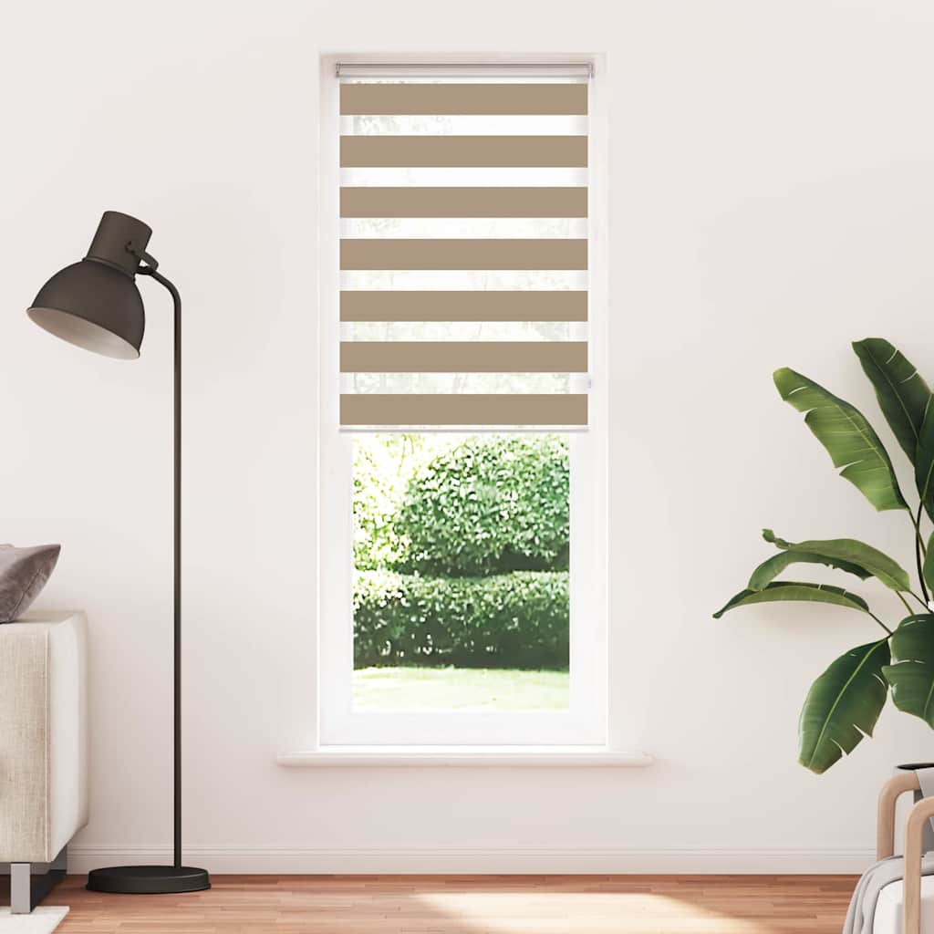 Zebra zavjesa Pješčano smeđa 70x230 cm Širina tkanine 65,9 cm Poliester