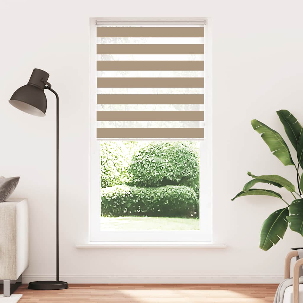 Zebra zavjesa Pješčano smeđa 100x230 cm Širina tkanine 95,9 cm Poliester