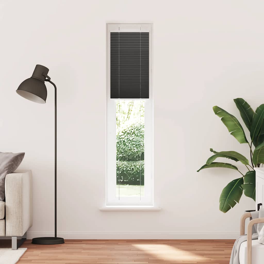Plisirana roleta crna 40x200 cm širina tkanine 39,4 cm