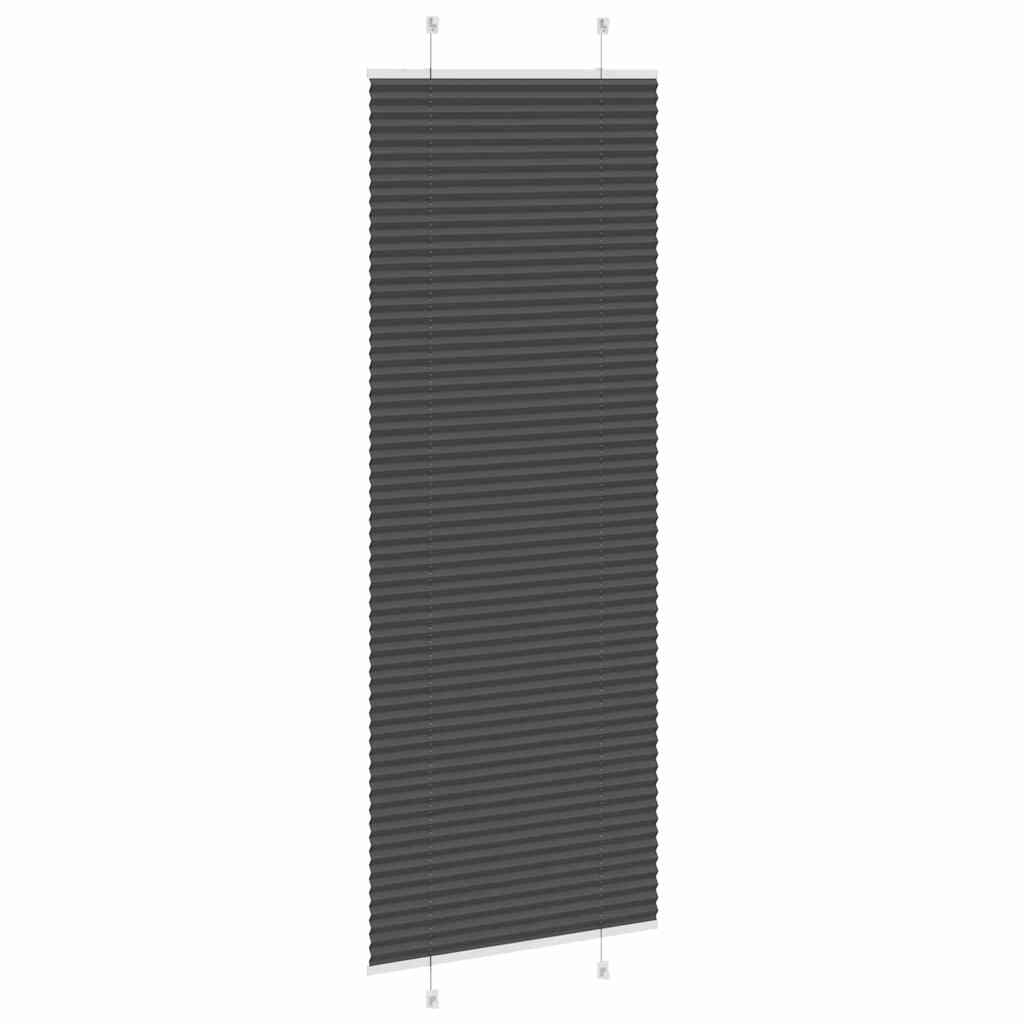 Plisirana roleta crna 70x200 cm širina tkanine 69,4 cm
