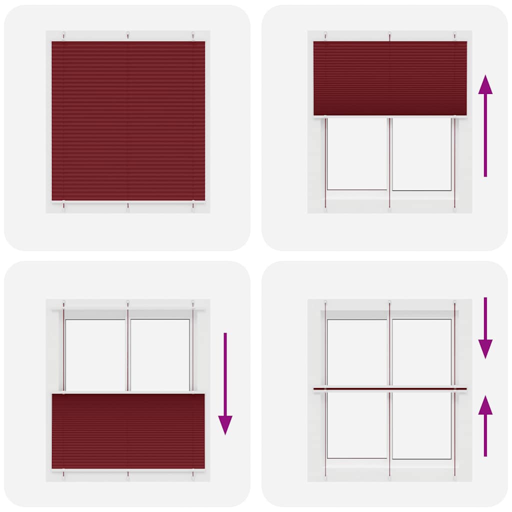 Plisirana roleta Bordeaux crvena 115x150 cm Širina tkanine