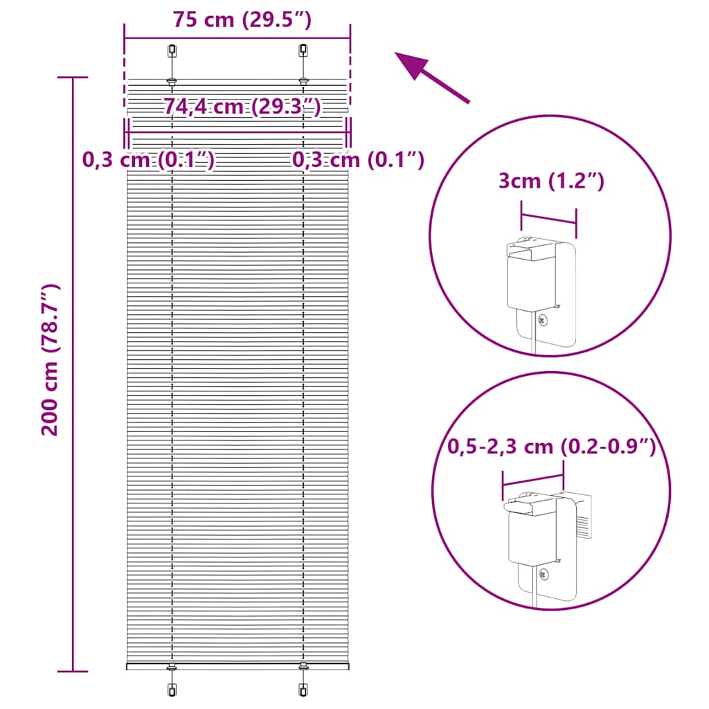 Plisirana zavjesa petrolej zelena 75x200 cm Širina tkanine 74,4 cm Poliester