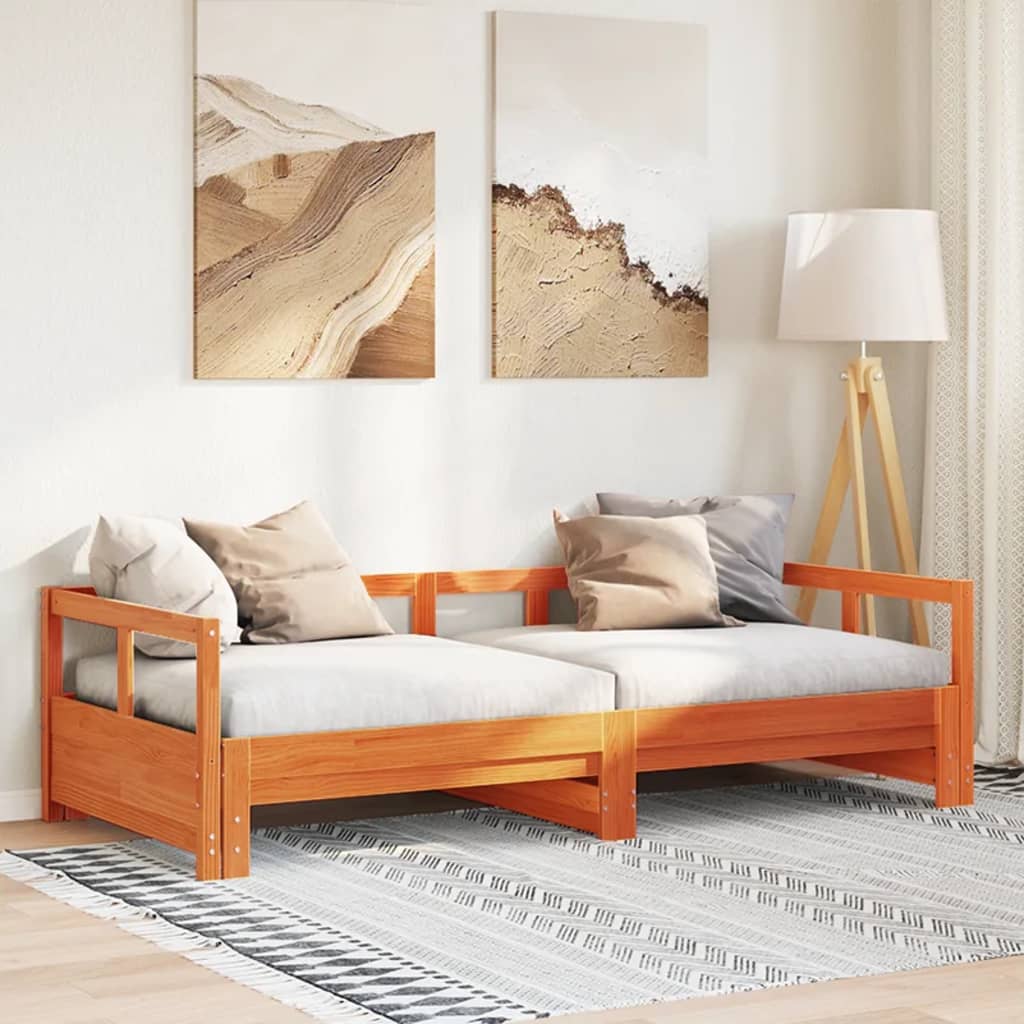 Dnevni krevet bez madraca voštano smeđi 90 x 200 cm od borovine