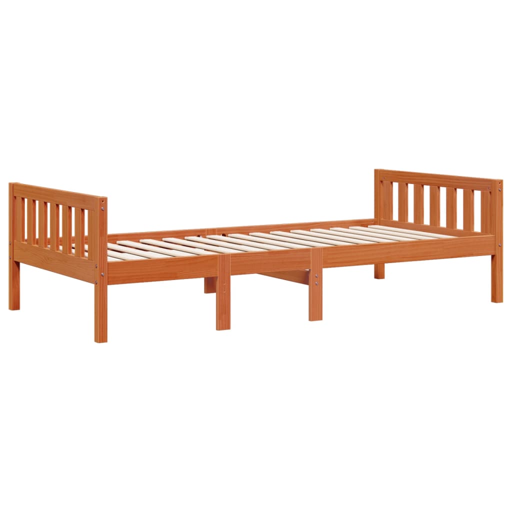 Dječji krevet bez madraca voštano smeđi 80 x 200 cm od borovine