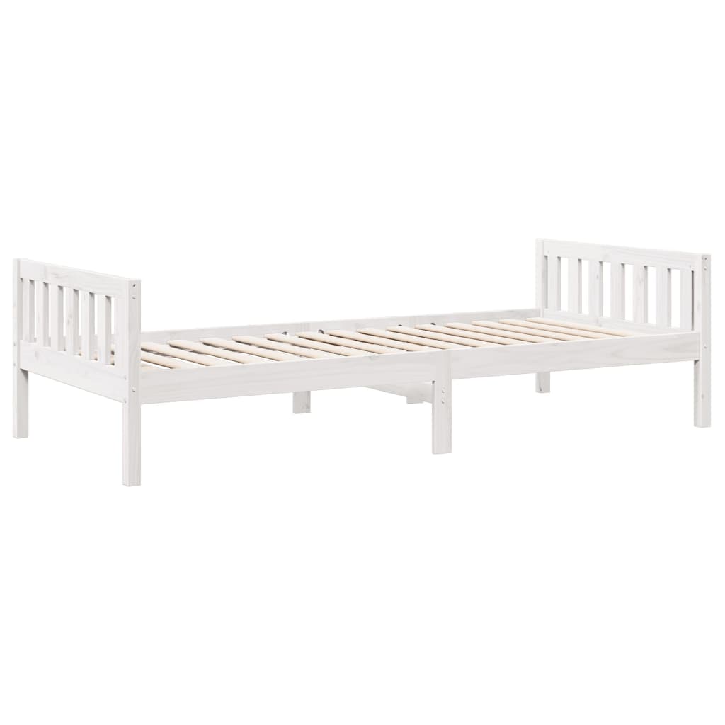 Dječji krevet bez madraca bijeli 90x190 cm od masivne borovine