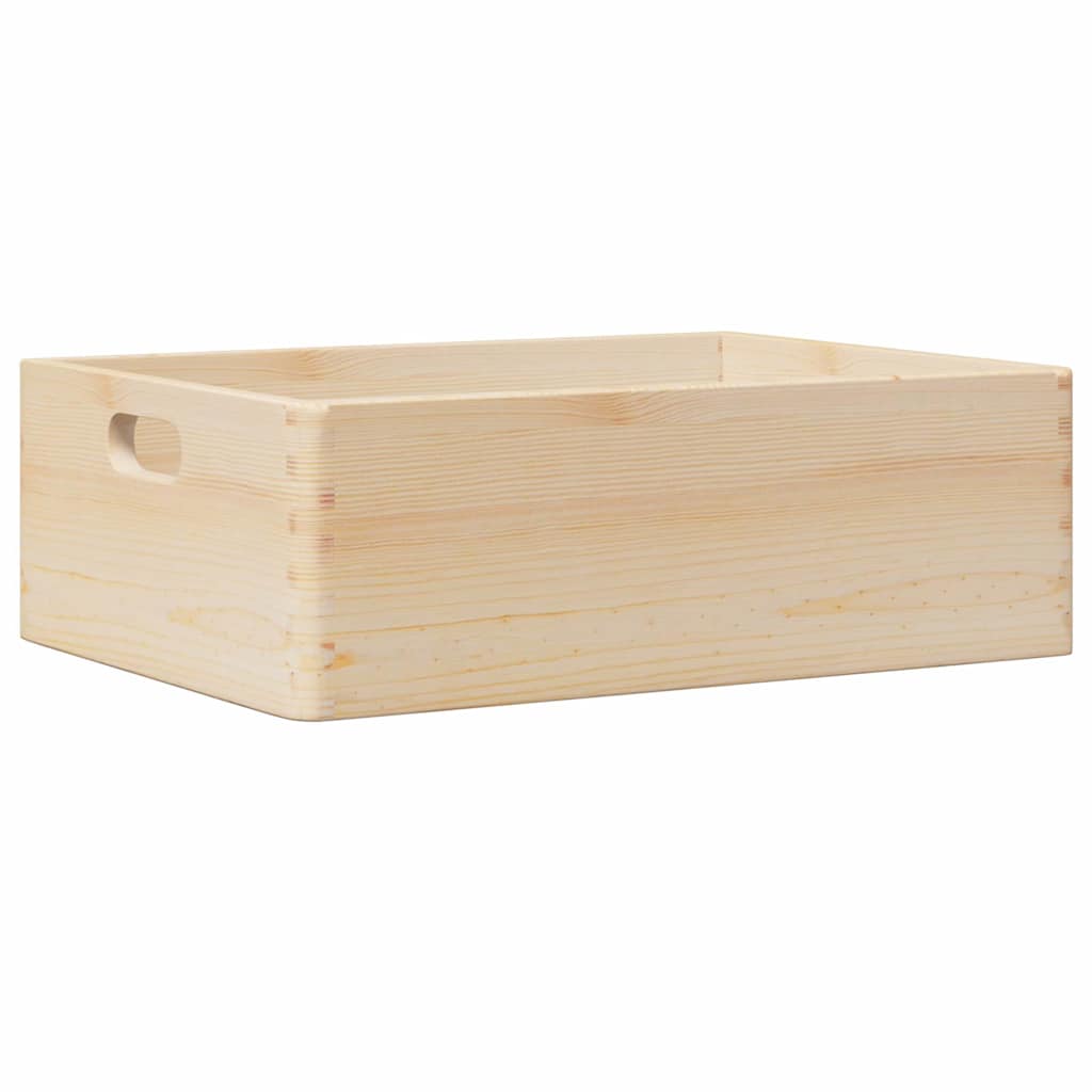 Drvena kutija s ručkama 40x30x13 cm puno drvo bor