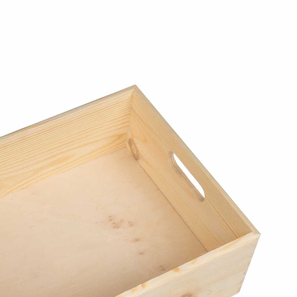 Drvena kutija s ručkama 40x30x13 cm puno drvo bor