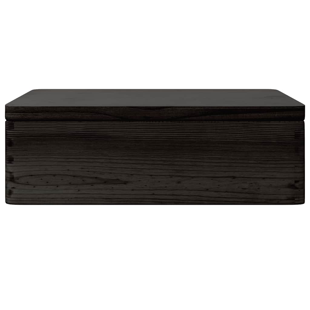Drvena kutija s poklopcem crna 40x30x13 cm puno drvo bor